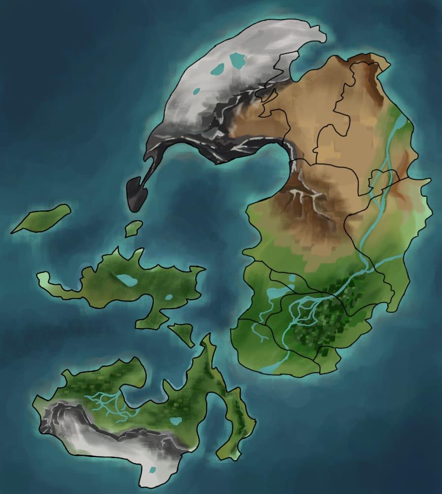 The world map of Legends of Alkebulan